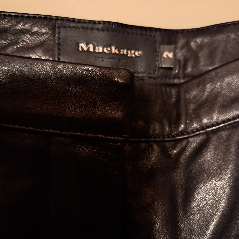 Mackage Black Leather Shorts